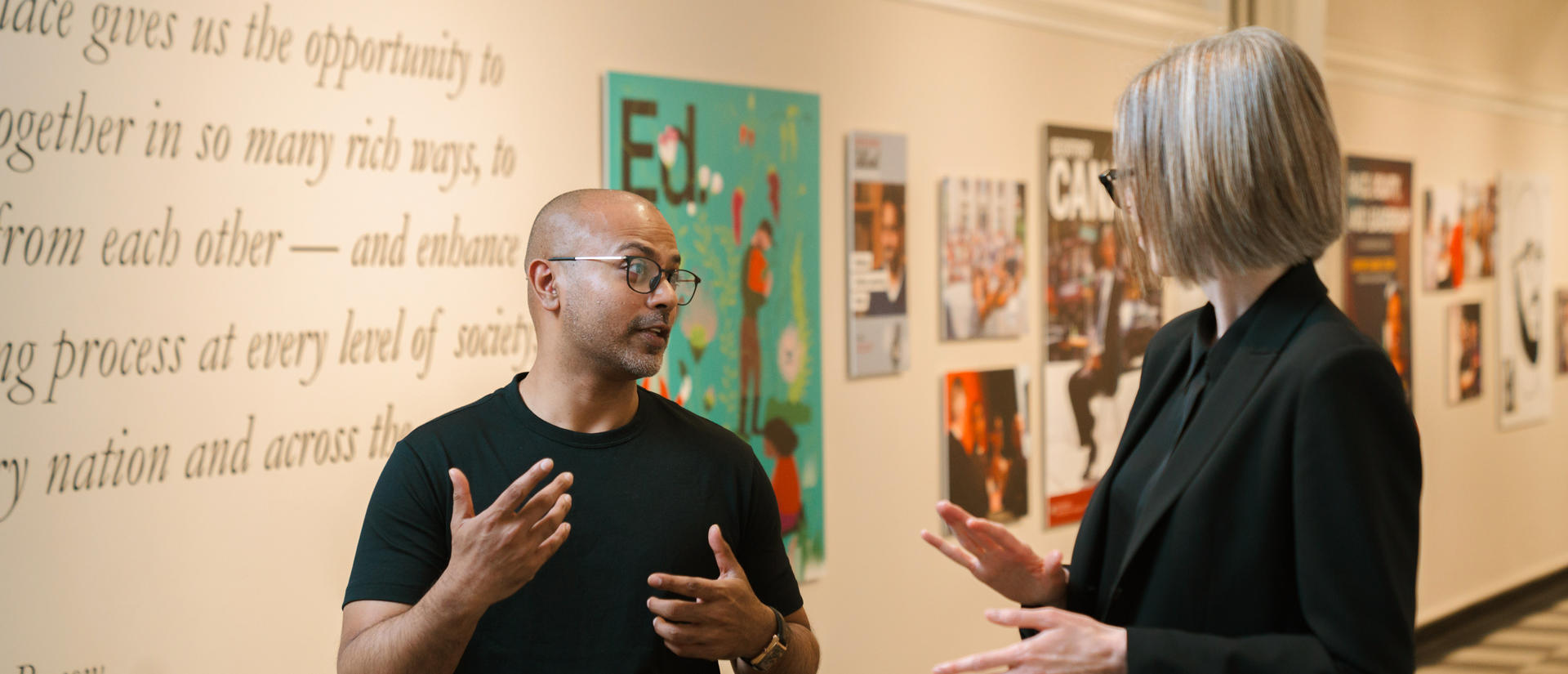 Faculty and student in Longfellow Hall